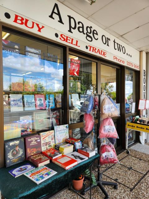 The outside of A Page or Two... Bookshop in Corinda, Brisbane