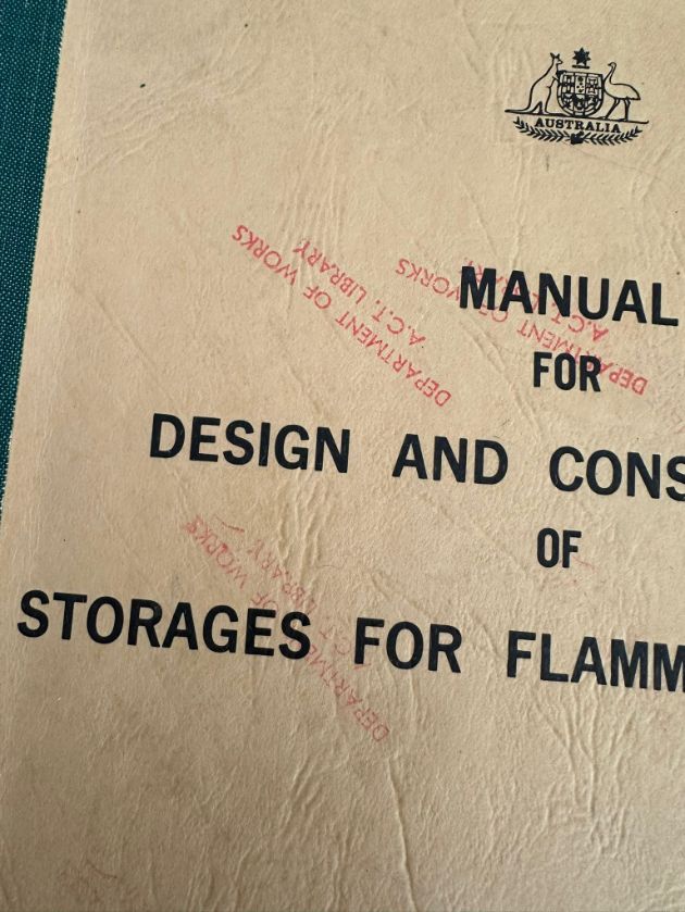Manual for Design and Construction of Storages for Flammable Liquids by Commonwealth Department of Works